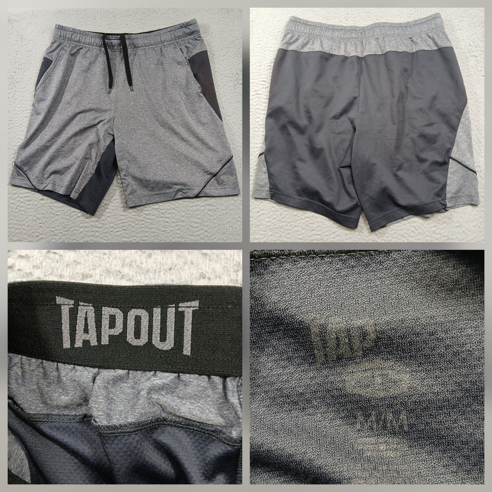 Tapout Athletic Shorts Mens Medium Gray Drawstring Gym Training‎